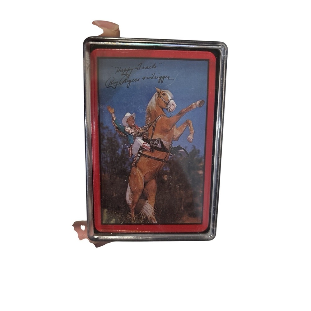 Rare Vintage Roy Roger's  & Trigger Full Deck Cards Plastic Case